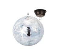 MB30M - Boule à facettes 30 cm avec moteur, disco ball, boule discothèque, moteur 230V électrique, sphère en PVC