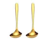 MBBITL Lot de 2 louches à soupe dorées en acier inoxydable 304