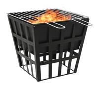MBDRKVGF Foyer et barbecue 2 en 1, cheminée de jardin en acier, grille de | Matériau robuste, grille de barbecue incluse, pour terrasse et extérieur