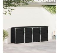 MBDRKVGF Lot de 4 boîtes à poubelles en acier inoxydable Noir 276 cm | Espace pour tonneaux de 240 l, amortissement Soft-Close intégré, design ventilé