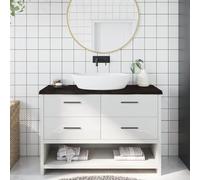 MBDRKVGF Plateau de lavabo en chêne massif marron foncé 120 x 60 x 2-4 cm | Fabriqué à la main avec bord naturel, polyvalent, construction robuste