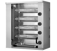 MBH - Asador de Pollos Industriel au Gaz MINI de 2, 3, 4 Brochettes pour Hôtellerie. Four Rôtissoire Professionnel de Petite Taille pour 6, 9, 12 poulets - FABRIQUÉ EN ESPAGNE (4 Brochettes)
