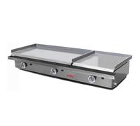 MBH - Plancha gaz professionnelle économique 800x400 + 400x400 mm pour CHR. Fry top double zone en acier laminé pour bar et restaurant.