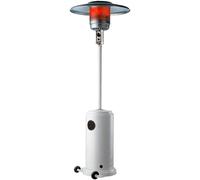MBH - Radiateur de terrasse professionnel, blanc, pour la restauration. Radiateur à gaz butane/propane sur roulettes, idéal pour les bars et restaurants. Chauffage d'extérieur portable, en forme de co