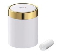 Mbillion Mini poubelle de 1,5 l avec couvercle, petite poubelle de recyclage en métal mignonne pour une utilisation sur une table, une poubelle de 1,5 l, poubelle pour salon, voiture, chambre à