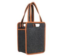 Mbiyhgta Sac à Vin en Feutre - Sac de pour 6 Bouteilles avec | Séparateurs de Protection, Porte-Bouteille de Pique-Nique, Taille 24x18x33cm, Feutre Résistant, pour Camping & BBQ (Gris)