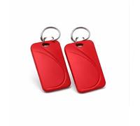 MBL Badge RFID 13,56 MHz UID Modifiable - Compatible Android NFC - Porte-Clé Étanche IP67 - pour Accès Immeuble, Bureau, Parking - Multi Couleurs - Lot 2 ou 5 (2, Rouge)