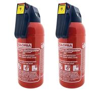 MBS FIRE Gloria P2GM Lot de 2 extincteurs à poudre pour voiture e feu ABC avec support et plaque 2 kg