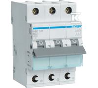 Hager Disjoncteur MBS332 – 3 pôles, Courbe B 32 A, 6 kA, 3M QC, Quantité 1