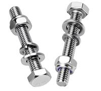 Mbsomnus 15 Pièces Boulons à Tête Hexagonale M8x50 mm Boulon Inox A2 V2A Vis et Boulon DIN 933 Vis à Métaux avec Écrous Rondelles pour Meubles Auto Vélos Bateaux Impression 3D Moto