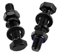 Mbsomnus 20 Pièces Boulons à Tête Hexagonale M8x50 mm Boulon Noires DIN 933 Vis à Métaux Carbone Hexagone avec Autobloquants Écrous Rondelles pour Voitures Meubles Impression 3D Moto