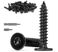 Mbsomnus 80 Pièces Vis à Bois Torx en Inox à Tête Plate M5x25 mm | Acier Inoxydable 304, Vis Torx Autotaraudeuses à Tête Bombée, Noir, pour Armoires, Tables, Meubles