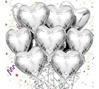 Mbsomnus Argent Ballon Coeur 18 Pouces Ballon Coeur Helium 15 Pièces Ballon Mariage Ballon Helium Anniversaire Pour la Saint-Valentin Fête d'Anniversaire Décoration de Mariage Fiançailles