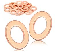 Mbsomnus Lot de 10 rondelles d'étanchéité en cuivre M22 x 28 x 1,5 mm, vis | Anneaux en cuivre, joint de vis de vidange d'huile, rondelles en cuivre pour accessoires de carburant