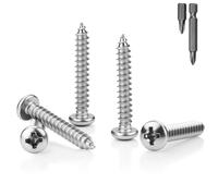 Mbsomnus M4x30 mm Vis Penture 60 Pièces Vis à Bois Autotaraudeuses en 304 Acier inoxydable Tête Ronde Cruciforme pour les Réparations à Domicile le Travail du Bois DIY