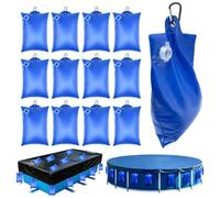 Mbuaopa Sacs d'eau Lourds pour Couverture de Piscine, 12 PCS Poids pour Abris de Piscine Enterrés avec Crochets, 35×24cm Sac Lestage Eau Bache Piscine, Réutiliser Sac de Remplissage