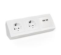 Bloc de prises McPower "Flair", en saillie, blanc, 2x contact de protection + 2x USB