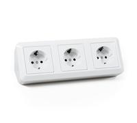 Bloc de prises McPower "Cup", 250V~/16A, en saillie, blanc, triple contact de protection