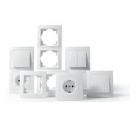 MC POWER - FLAIR - Set de prises murales et interrupteurs I Couloir I 13 pièces I Blanc mat
