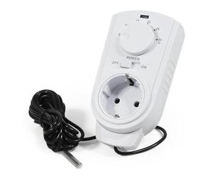 MC POWER - Prise thermostatique de contrôle de la climatisation | TCU-440 | 5-30 °C max. 3500 W, 230 V/16 A, capteur de température | Commande des climatiseurs et des chauffages sans pose de câble.