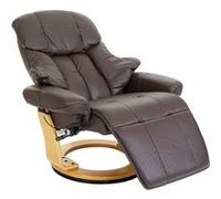 MCA fauteuil relax Calgary 2, fauteuil de télévision, cuir, charge 150kg ~ marron, nature Marron G