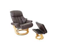 MCA fauteuil relax Calgary XXL cuir charge 180kg marron brun naturel