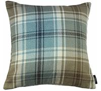 McAlister Textiles Angus Housse de Coussin décorative de Luxe pour Votre Maison Motif Tartan Bleu Canard 43 x 43 cm