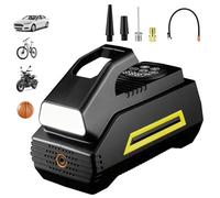 Mcbazel Pompe À Air Sans Fil À Double Cylindre Pour Pneus De Voiture, Affichage Numérique PSI/BAR/KPA/KG/CM², Arrêt Automatique, 4 Buses, Lampe LED, Gonfleur Portable, Compresseur Voiture