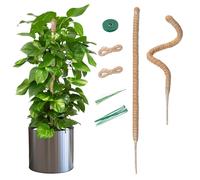 Mcbazel Tuteur pour Monstera, Lot de 2 Supports en Coco Souples pour Pots | Tuteur pour Plante Grimpante avec Attaches, 70 cm au Total, Structure en Aluminium de 5 mm et 2 Cordes de Chanvre Incluses