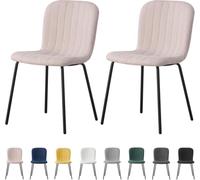 mcc direct Bella Lot de 2 chaises de salle à manger en tissu doux avec assise rembourrée et pieds en métal pour salle à manger, salon et cuisine - Rose