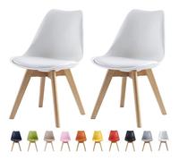 mcc direct Eva Lot de 2 chaises de Salle à Manger, de Cuisine, de Bureau Blanc