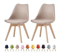 mcc direct Eva Lot de 2 chaises de Salle à Manger, de Cuisine, de Bureau Marron