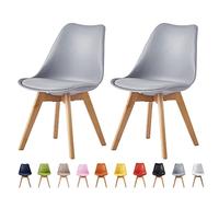 mcc direct Lot de 2 chaises de Salle à Manger, de Cuisine, de Bureau, Chaise Coque Design, Eva, Gris