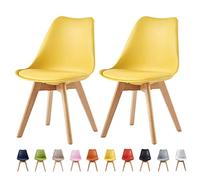 mcc direct Lot de 2 chaises de Salle à Manger, de Cuisine, de Bureau, Chaise Coque Design, EVA (Jaune)