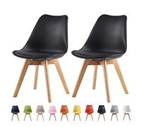 mcc direct Lot de 2 chaises de Salle à Manger, de Cuisine, de Bureau, Chaise Coque Design, Eva, Noires