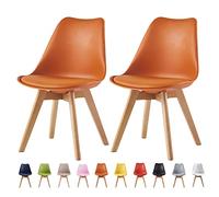 mcc direct Lot de 2 chaises de Salle à Manger, de Cuisine, de Bureau, Chaise Coque Design, Eva, Orange