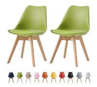 mcc direct Lot de 2 chaises de Salle à Manger, de Cuisine, de Bureau, Design Eva (Vert)