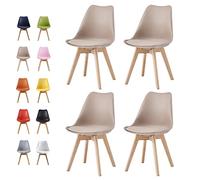 mcc direct Lot de 4 chaises de salle à manger, chaises pour cuisine, bureau, salon, design EVA, couleur marron