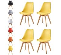 mcc direct Lot de 4 chaises de salle à manger, cuisine, bureau, salon - Chaise design coque EVA - Jaune