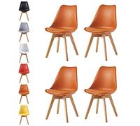 mcc direct Lot de 4 chaises de salle à manger, cuisine, bureau, salon, design en EVA (orange)