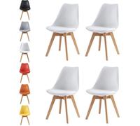 mcc direct Lot de 4 chaises de salle à manger, de cuisine, de bureau, de salon et design en EVA (blanc)