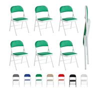 mcc direct Lot de 6 chaises pliantes, chaises pliables en similicuir avec cadre en métal et siège rembourré, faciles à plier et à ranger pour la maison, le bureau, la salle à manger et la réception