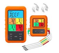 Mcclellanty Thermomètre Numérique à Viande pour Barbecue pour Four avec Minuterie 4 Sondes Alarme de Température Thermomètre de Cuisine (B) Installation Facile Facile à Utiliser
