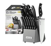 McCook® Ensemble de couteaux de cuisine en acier inoxydable allemand avec aiguiseur intégré