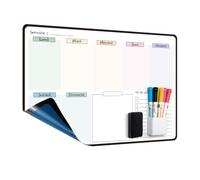 MCCORL Calendrier Adhesif Tableau blanc Planning Mural, Planificateur Mensuel et Semainer effaçable parfait pour Planification des Tâches, Organiseur Hebdomadaire Repas familial - en Français (T6040)