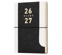 Mcdsuc Agenda académique journalier 2026-2027 avec couverture rigide pour bureau, maison, travail, rendez-vous et planificateur personnel pour femme, noir Format A5