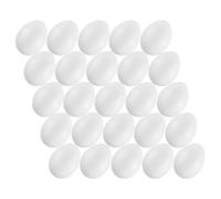 MCE-Commerce A636025-1 Lot de 25 œufs en Plastique pour Bricolage et décoration de Pâques Blanc 6 cm