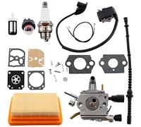 MCHNIC Carburateur avec Bobine d'allumage Filtre à Carburant Tuyau de Carburant Filtre à air pour Stihl FS120 FS200 FS202 FS250 FS300 FS350 Tondeuse Weedeater Débroussailleuse 41341410300