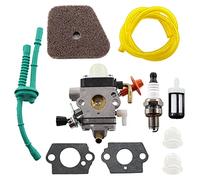MCHNIC Carburateur avec filtre à air, tuyau d'essence, bougie d'allumage pour Stihl FS 87 FS 90 FS 100 FS 110 FC90 FC100 FC110 KM100 KM110 KM90 KM90R KM130 KM130R Remplace Zama C1Q-S174, 4180 122