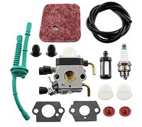 MCHNIC Carburateur avec filtre à air Tuyau d'essence pour Stihl FS 38 45 55 75 80 85, FS55 FS55R FS55RC FS38 FS45 FS75 FS80 FS85 HS75 HL45 KM55 Tondeuse à gazon remplace 4140 120 0 612, 4. 137 120
